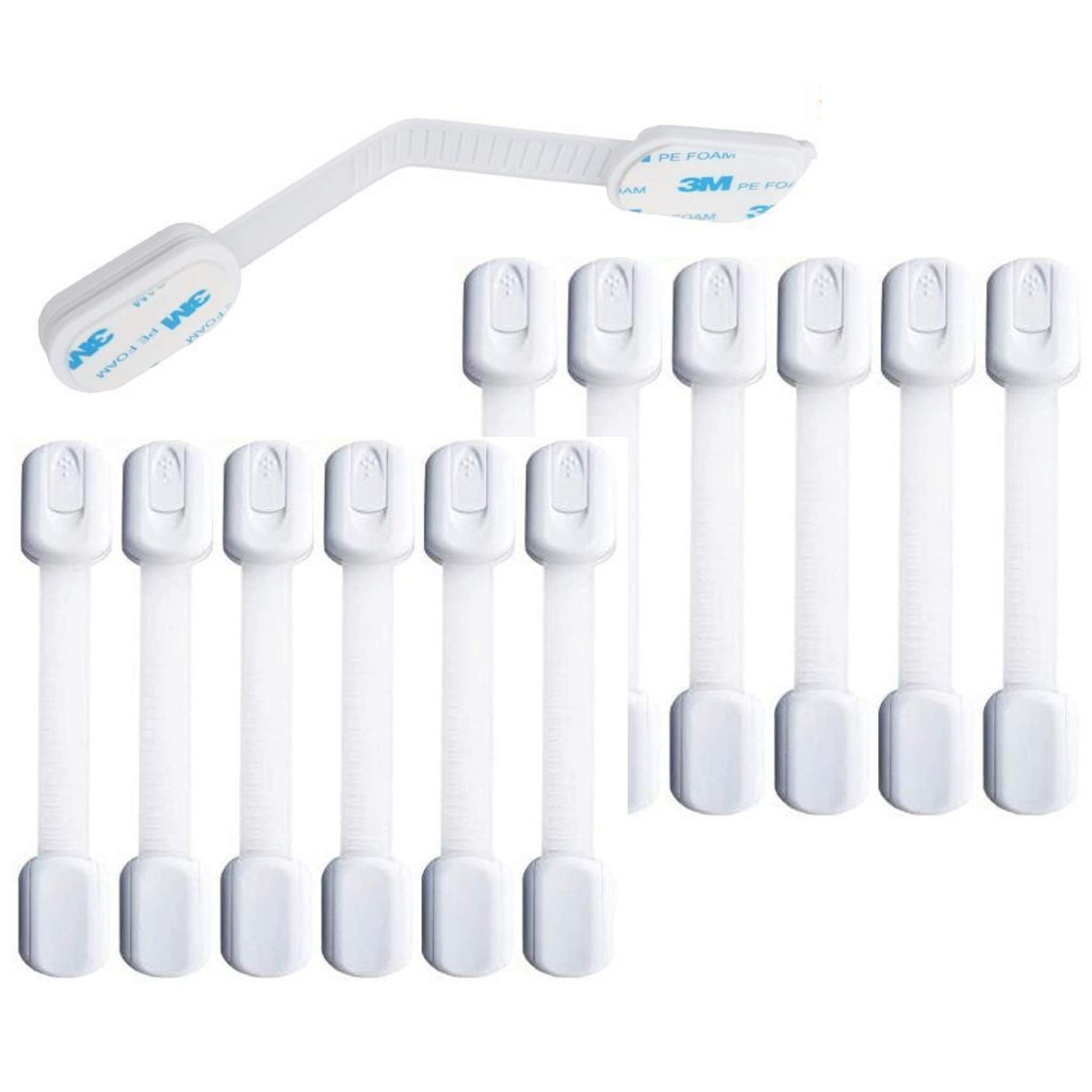 Secure Home by Jessa Leona cabinet locks with a durable white finish providing kitchen safety.