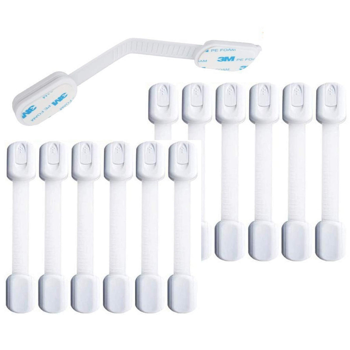 Secure Home by Jessa Leona cabinet locks with a durable white finish providing kitchen safety.