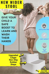Secure Home by Jessa Leona stool with soft-grip steps aiding kid brushing teeth safely