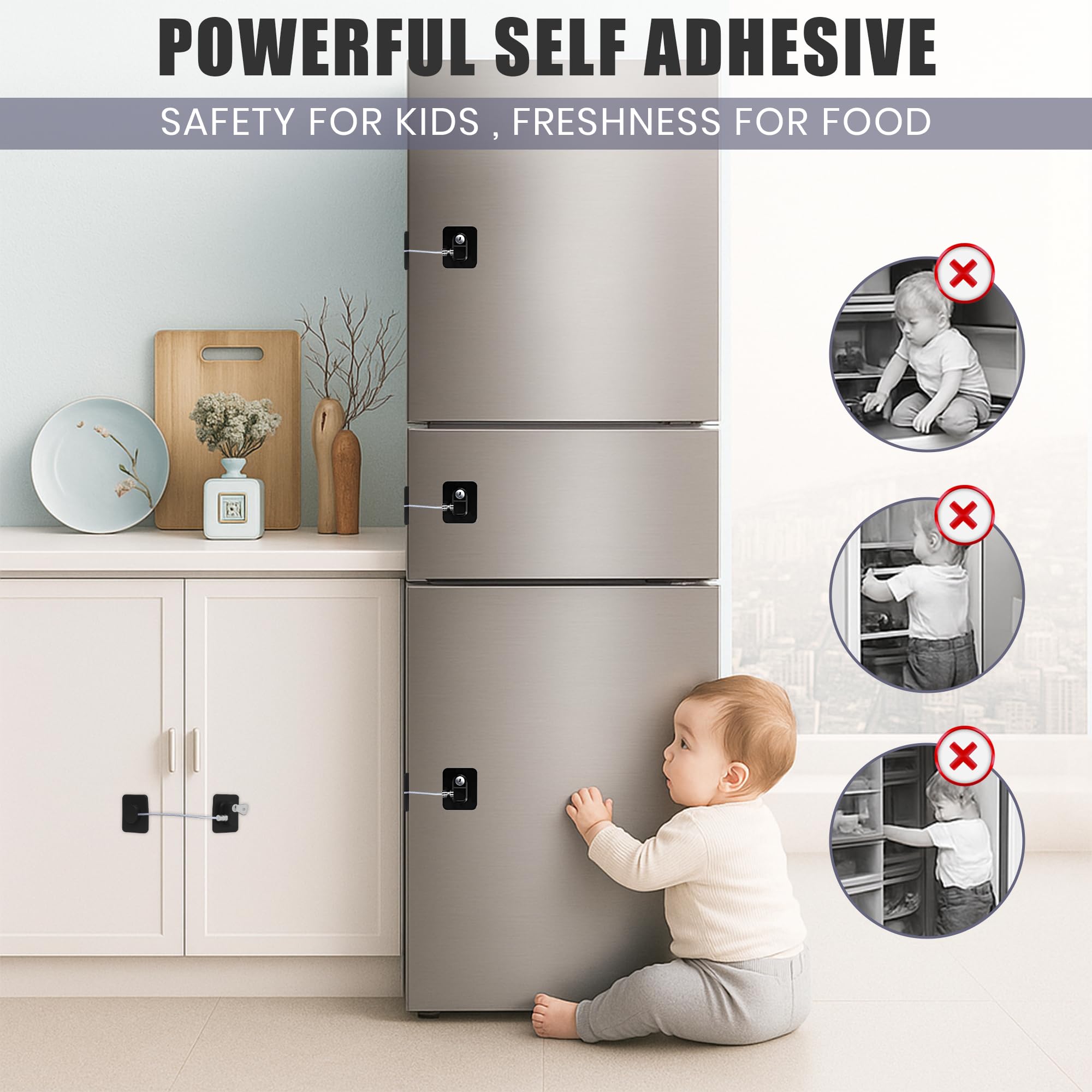SECUIX ABS plastic lock – lightweight, kid-friendly safety for drawers
