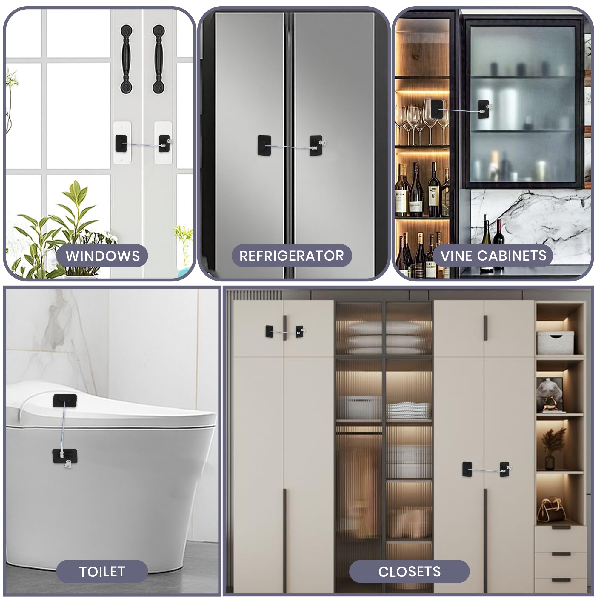 SECUIX multi-surface lock – versatile baby proofing on wood, glass, metal