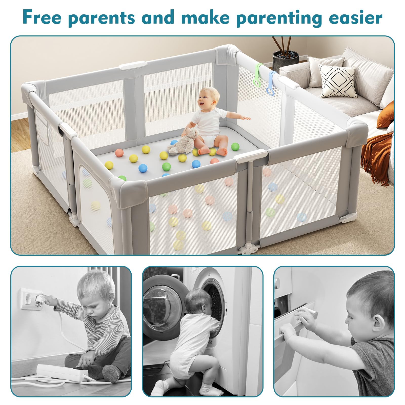 Seeday soft waterproof mat is easy to clean and cushions falls on hard floors.