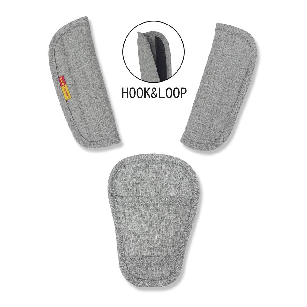SeedFuture stroller strap covers closeup with soft padding protecting baby's skin