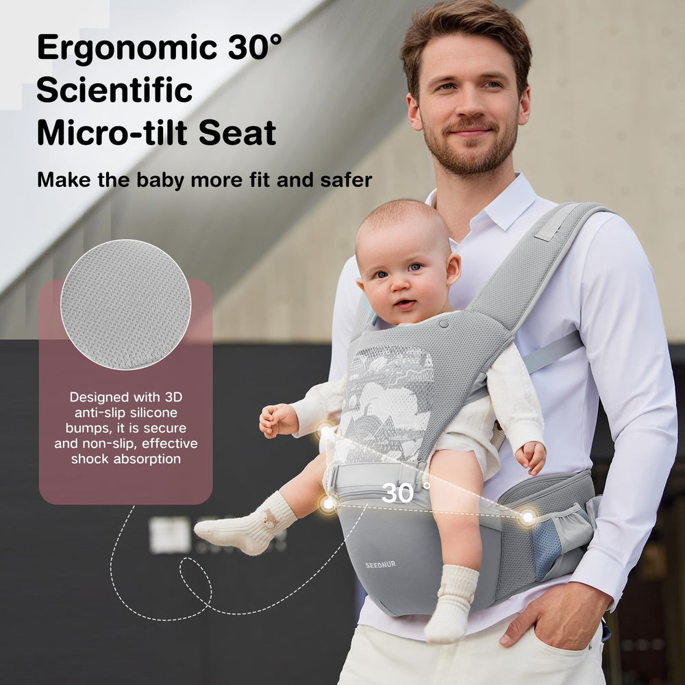 SEEDNUR 6-in-1 back carry option for longer outings.