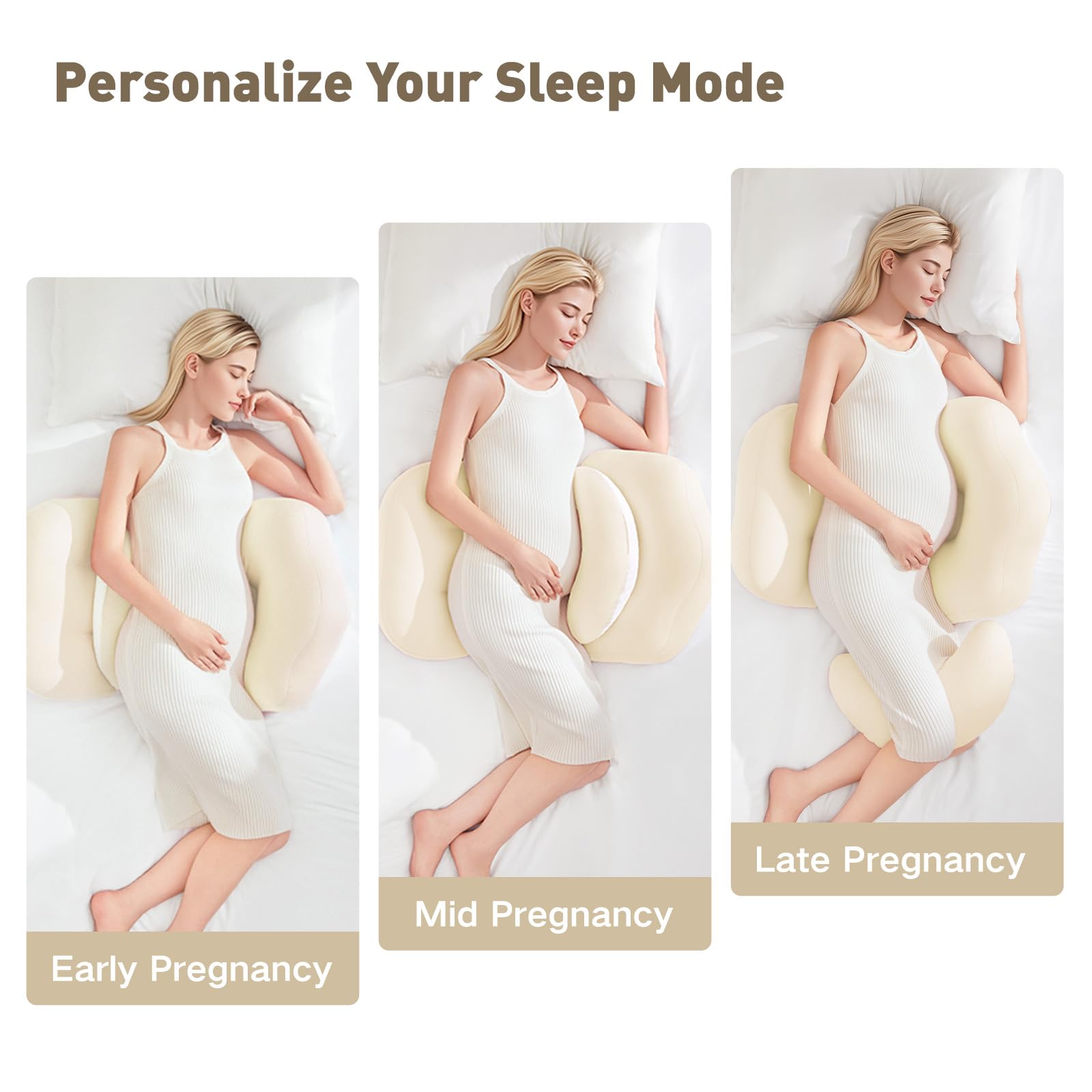 SEEDNUR pregnancy pillow belly support use enhances side-sleep comfort