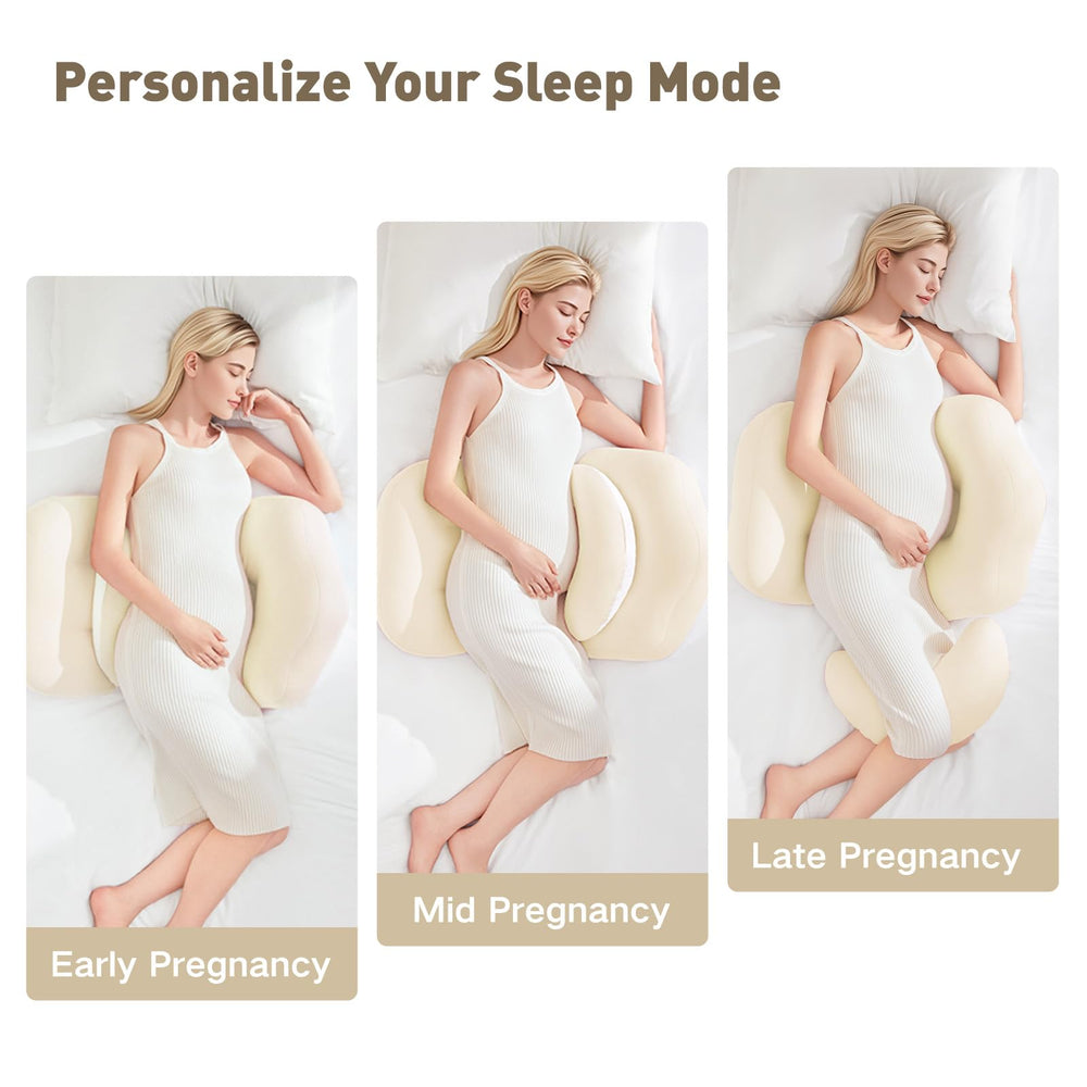 SEEDNUR pregnancy pillow belly support use enhances side-sleep comfort