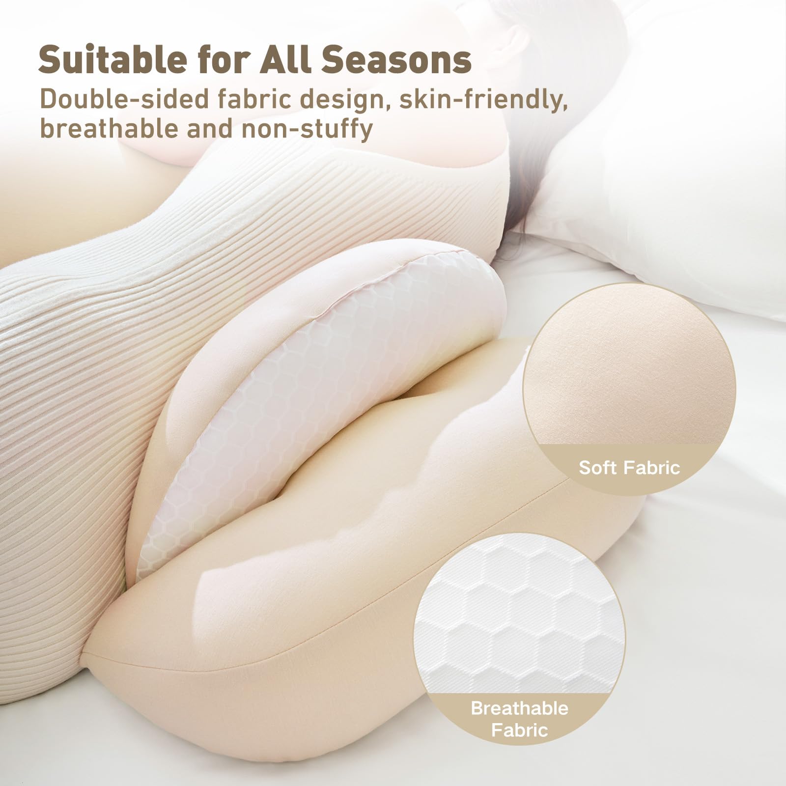 SEEDNUR pregnancy pillow breathable cover supports skin comfort for sensitive skin