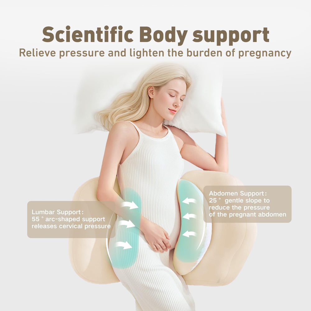 SEEDNUR pregnancy pillow with double-sided cover provides soft and breathable comfort