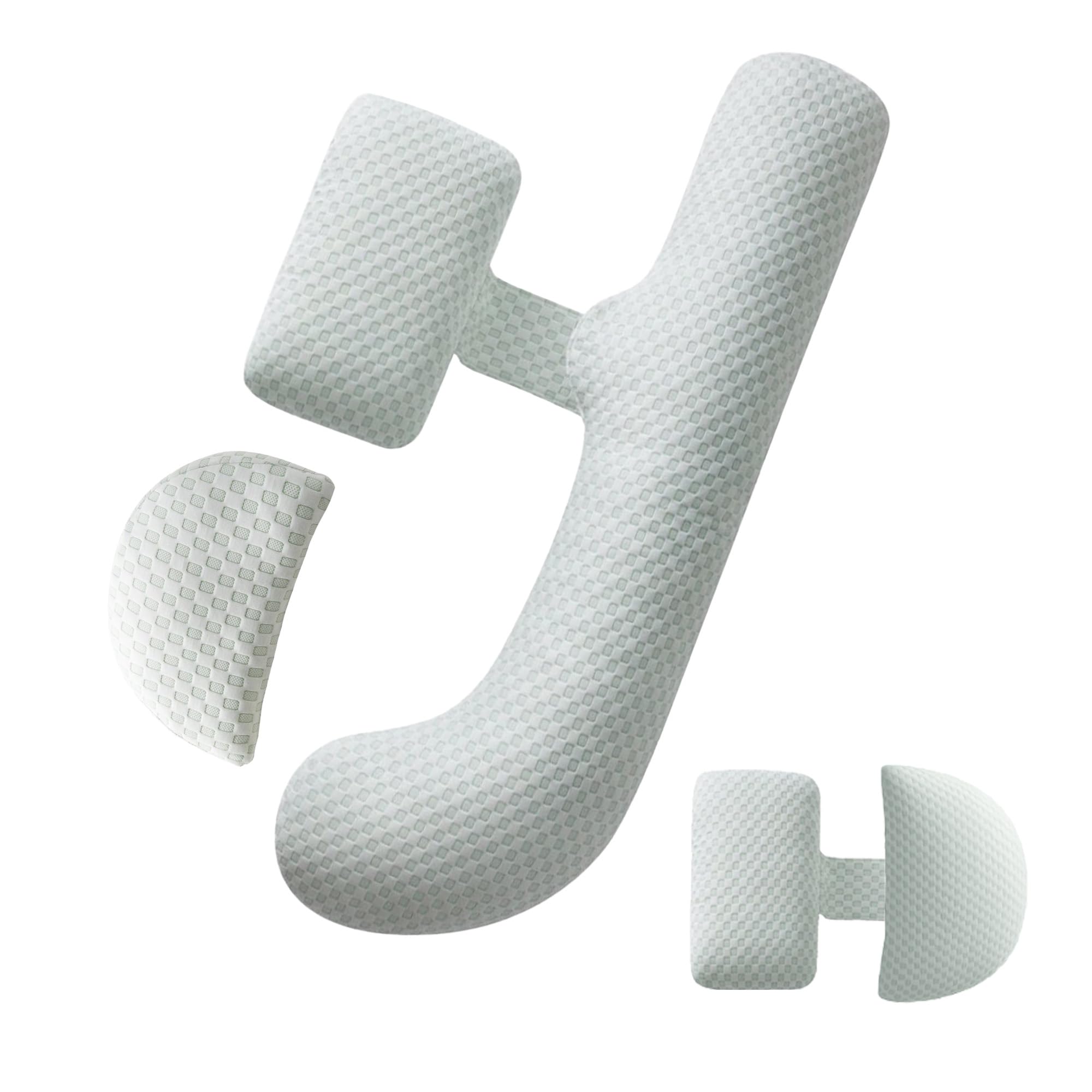 SEEDNUR pregnancy pillow J-shape design supports belly and back comfort