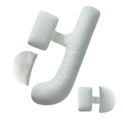 SEEDNUR pregnancy pillow J-shape design supports belly and back comfort