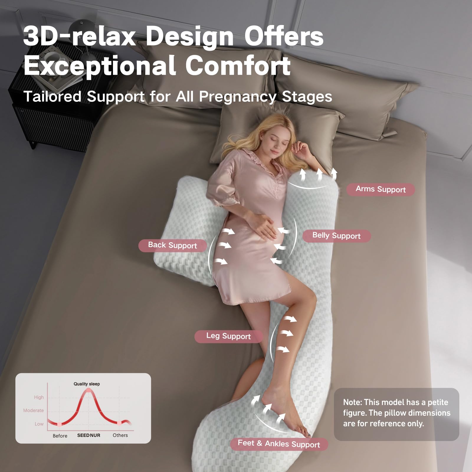 SEEDNUR pillow in L-shape setup for full-body support