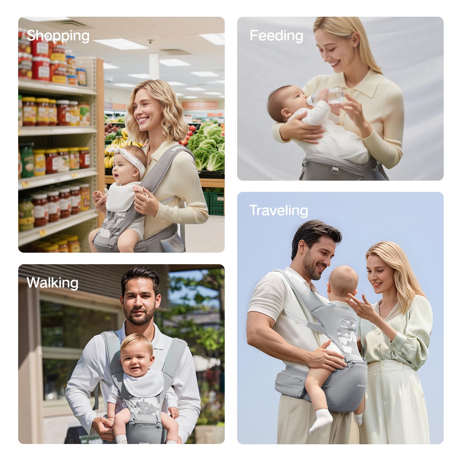 SEEDNUR washable baby carrier simplifies daily cleaning.