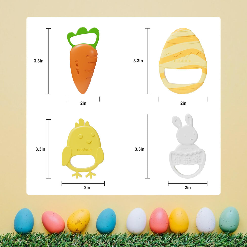 Seeiuua Easter teether rabbit supports safe chewing during teething