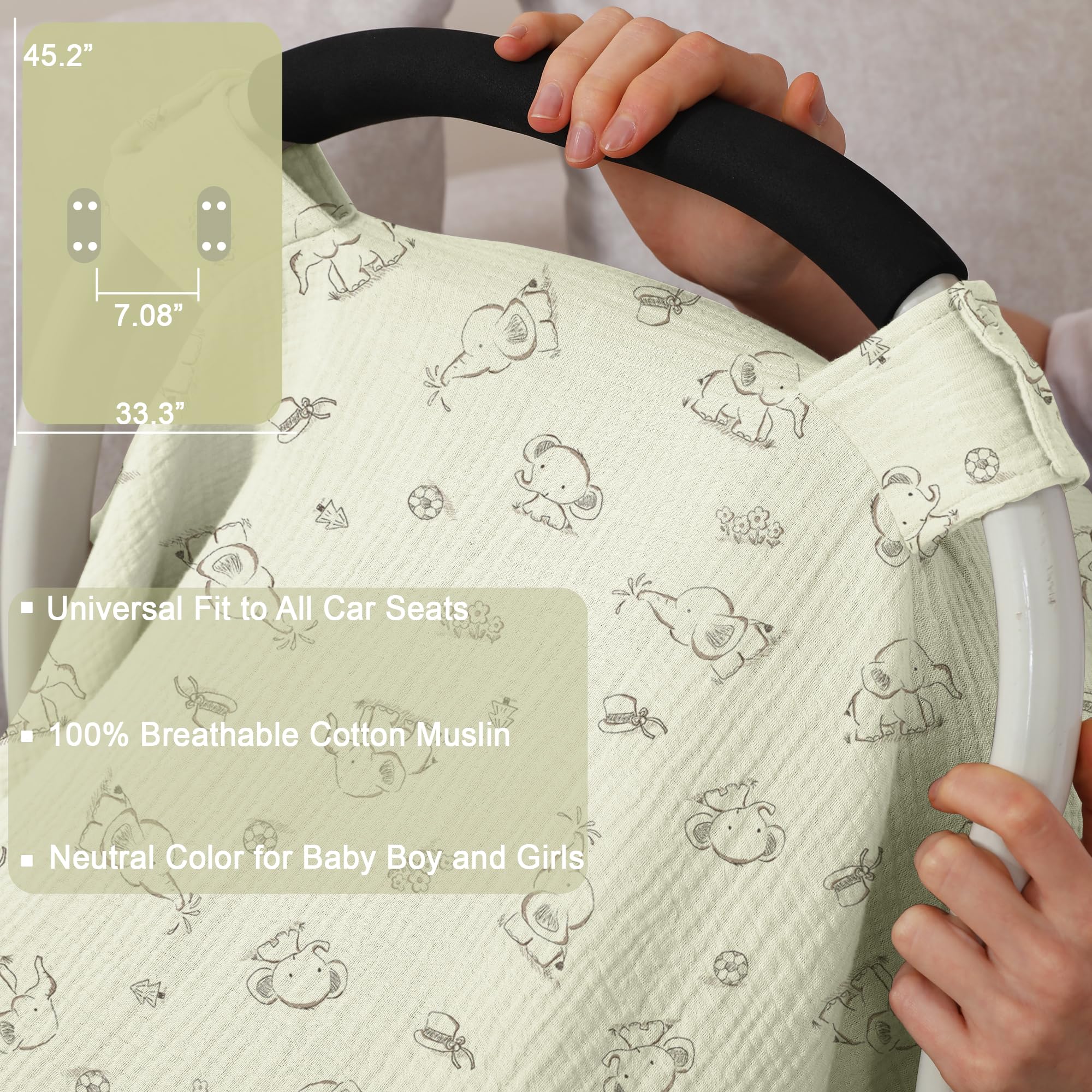 Seejoy elephant universal-fit stroller cover fits most strollers and keeps baby shaded