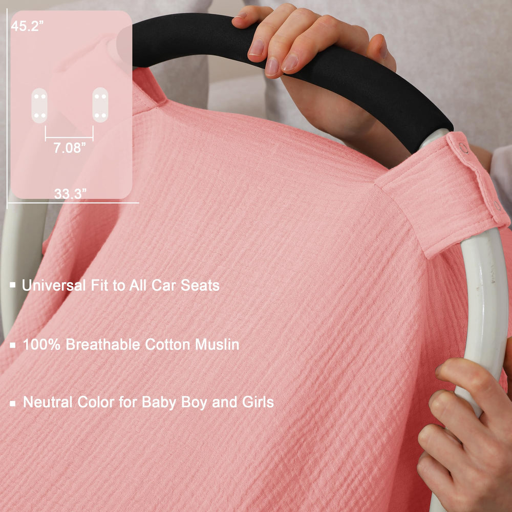 Seejoy machine washable muslin pink cover for busy parents