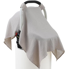Seejoy muslin cotton car-seat cover shows soft breathable fabric for baby comfort