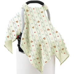 Seejoy muslin cotton car seat cover provides soft, breathable comfort for baby on the go.