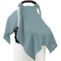Seejoy muslin cotton car seat cover shows soft texture for baby comfort on trips