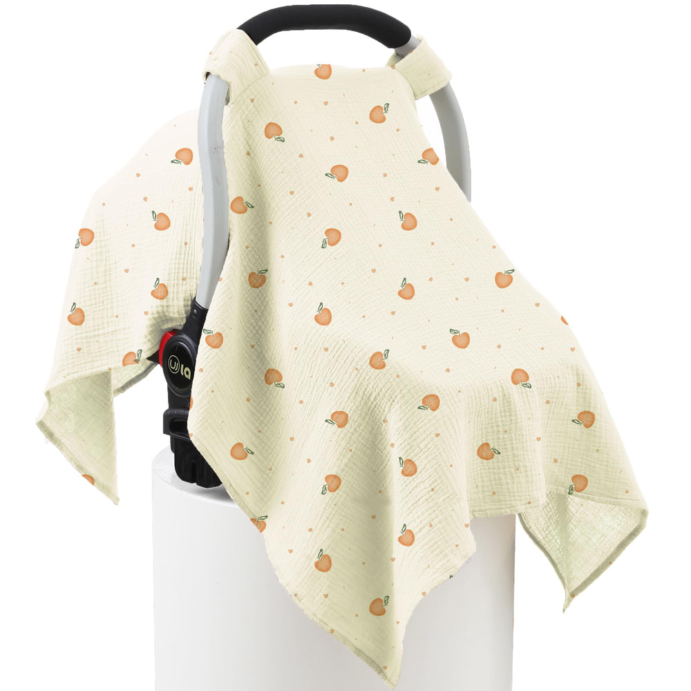 Seejoy muslin cotton car seat cover soft breathable fabric for baby comfort on the go