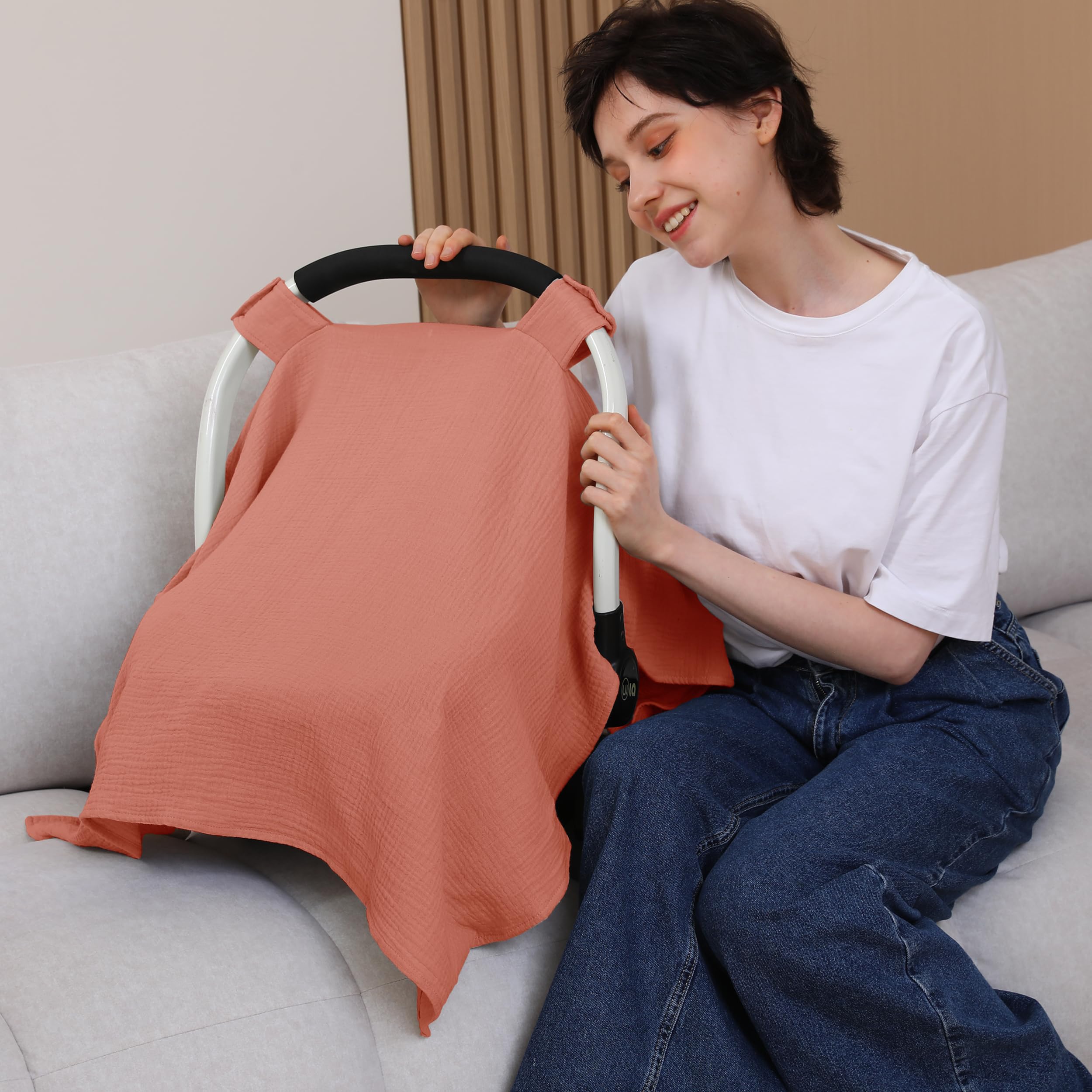 Seejoy muslin cotton cover is machine washable for easy cleaning.