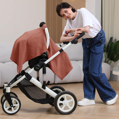 Seejoy cotton canopy with reinforced snap buttons for quick, safe installation.