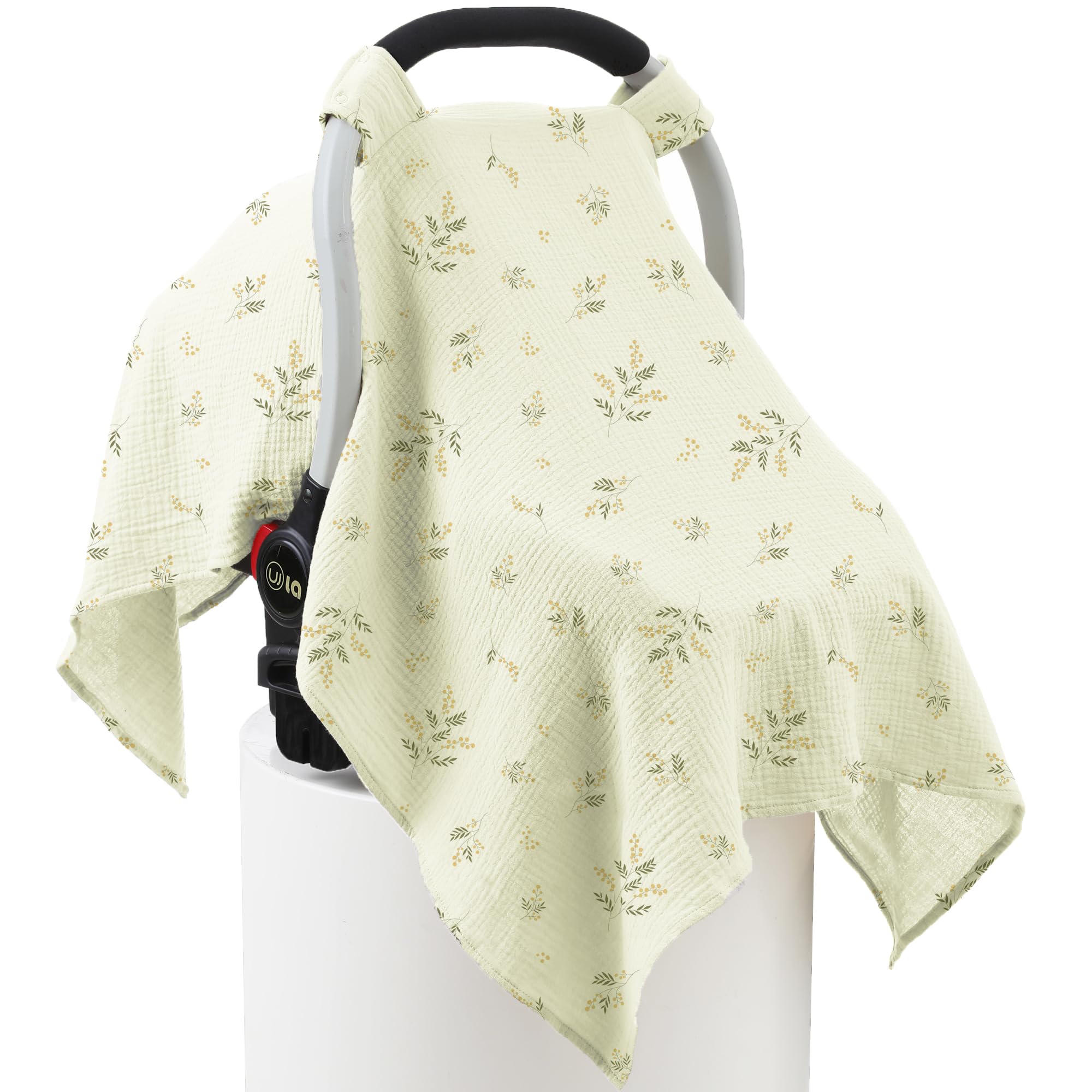 Seejoy muslin cotton car-seat-cover-soft-texture offers breathable comfort for baby