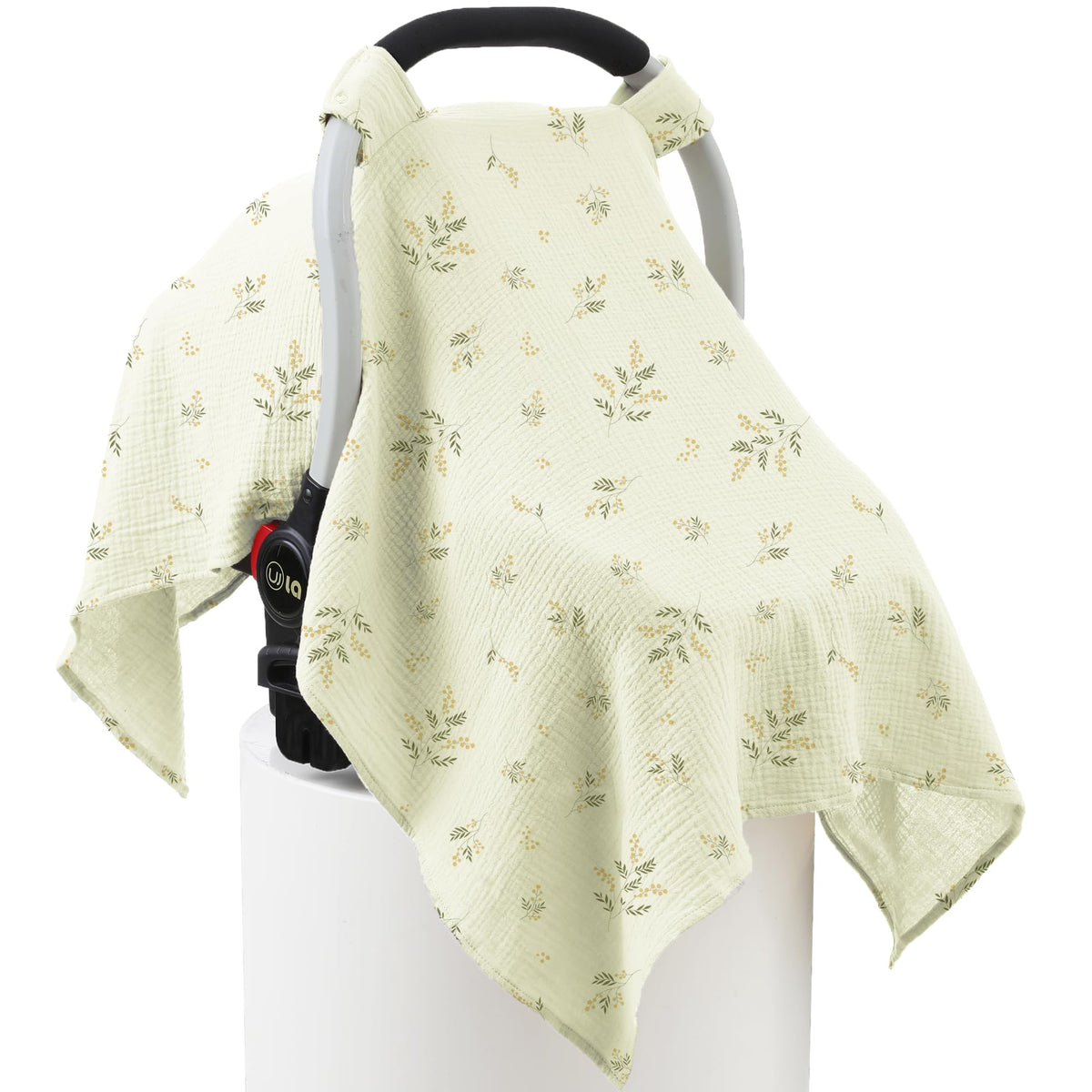 Seejoy muslin cotton car-seat-cover-soft-texture offers breathable comfort for baby