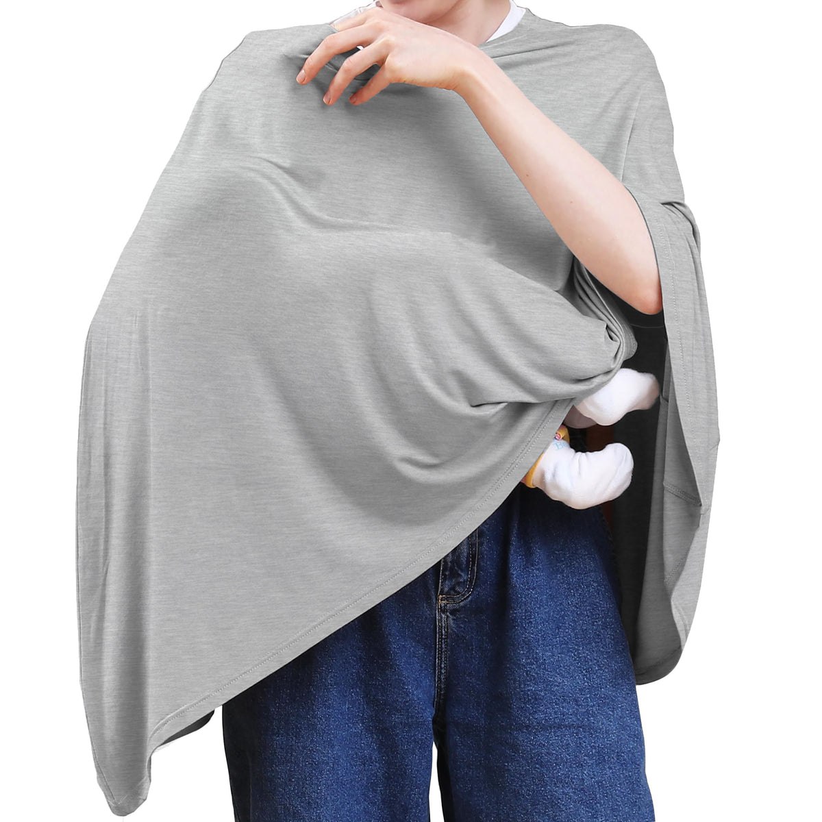 Seejoy nursing cover 360-coverage poncho offers comprehensive privacy during public feeding.