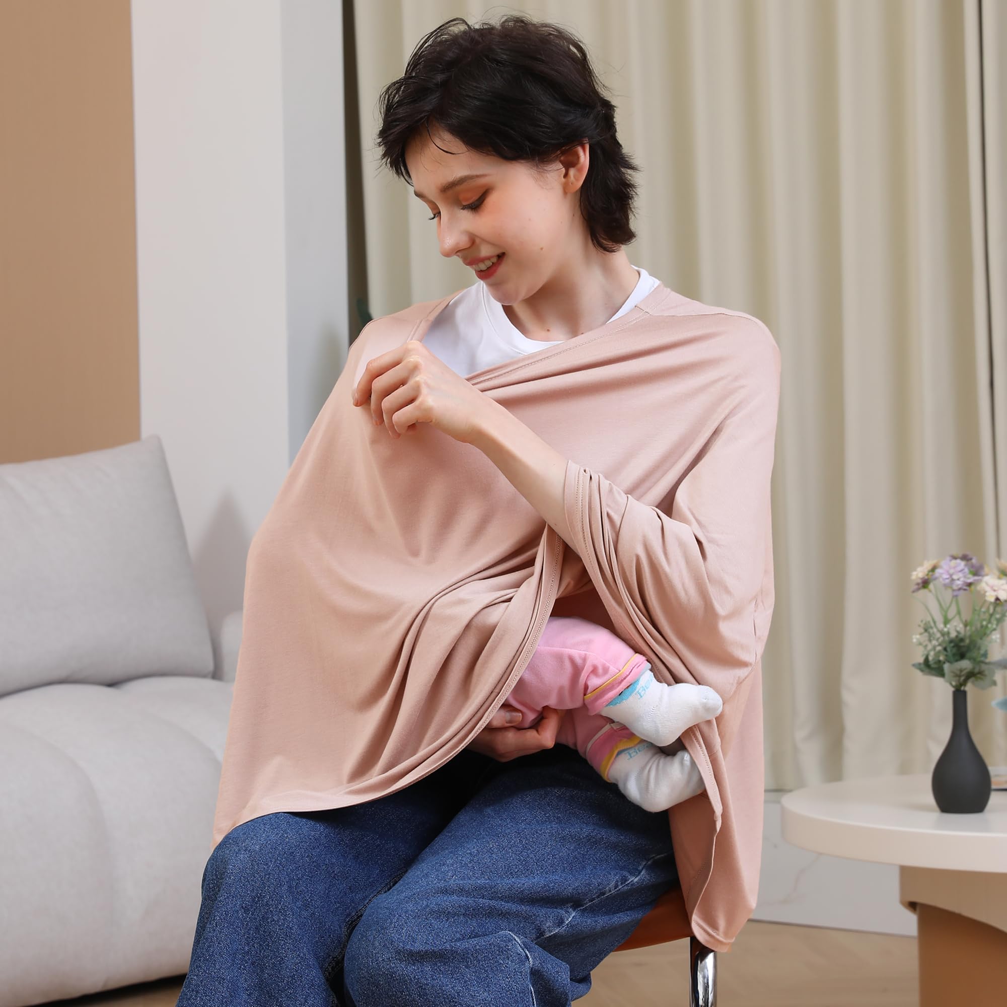 Seejoy nursing cover acts as a car seat canopy for travel and protection