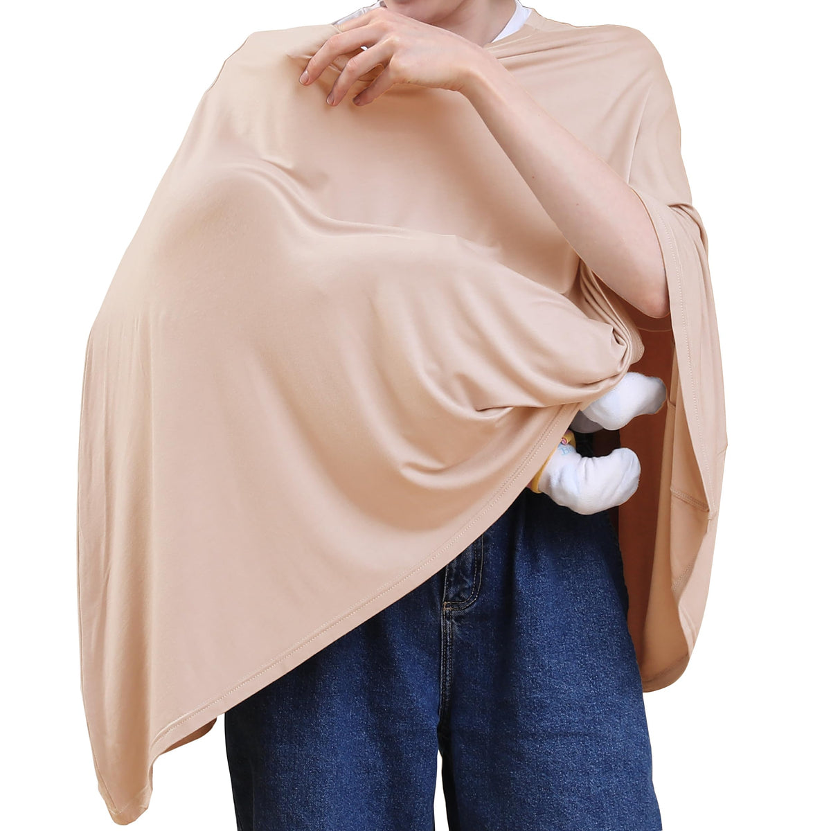 Seejoy nursing cover full-coverage poncho provides privacy while breastfeeding in public