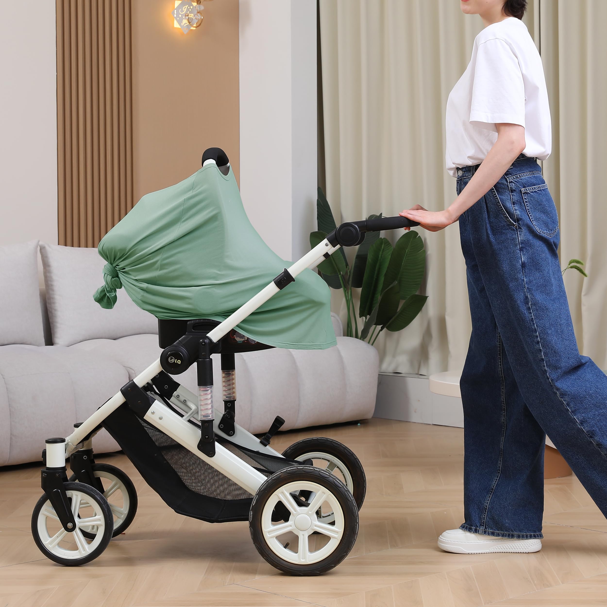 Seejoy sage green nursing cover in gift ready packaging