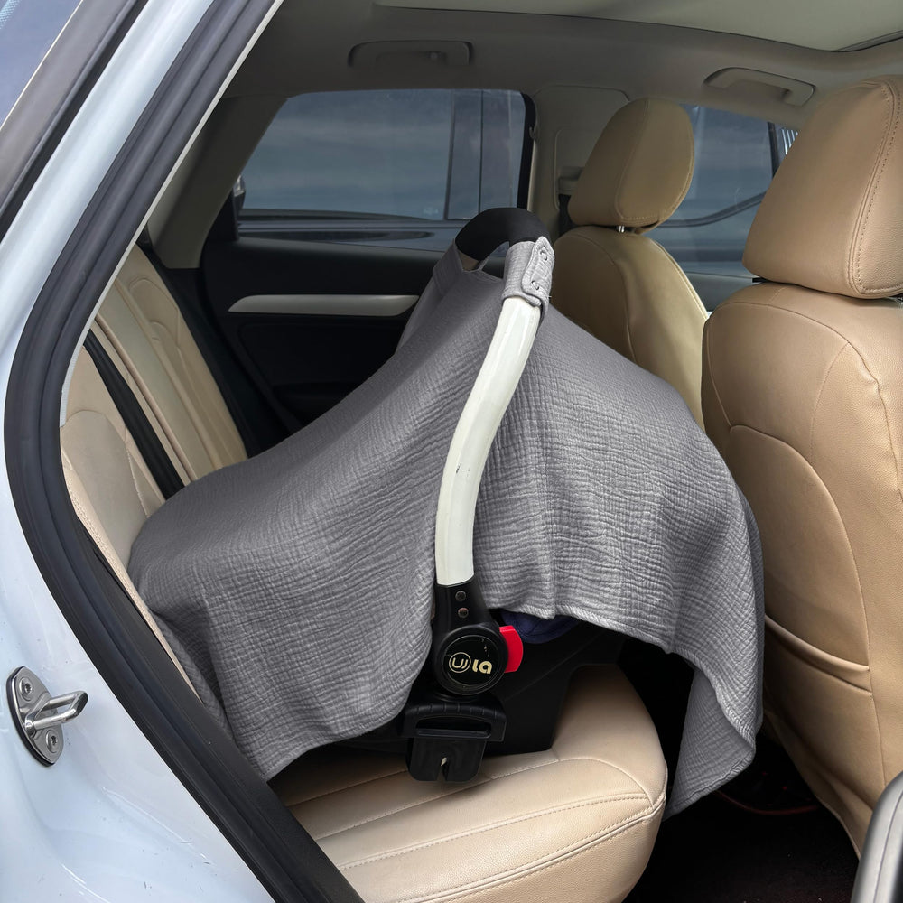 Seejoy universal-fit stroller cover gray demonstrates versatile protection on the go.