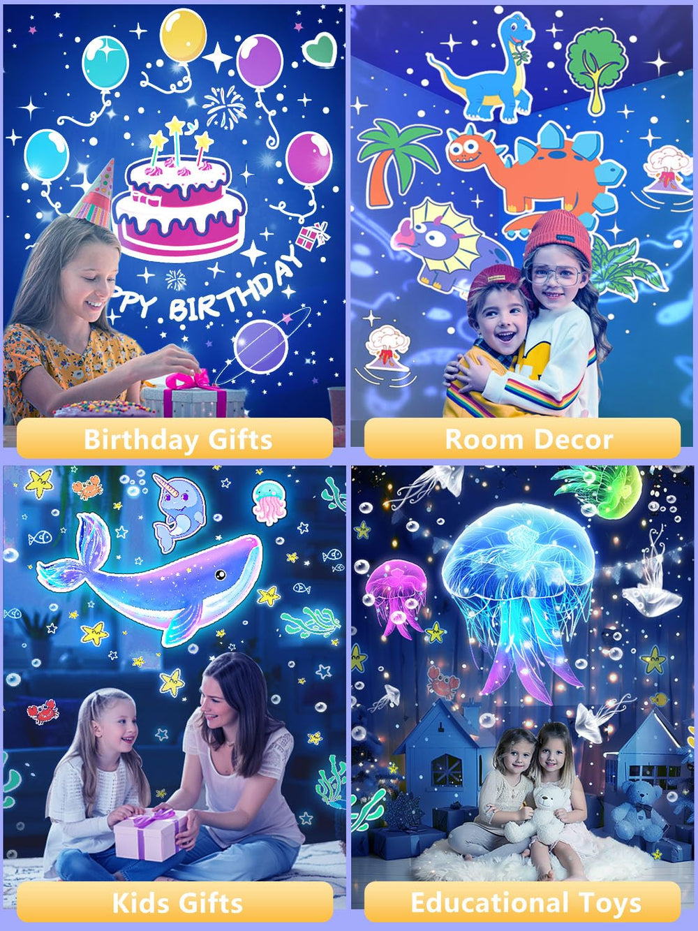 SEEKSTARS birthday Christmas gift night light with projections