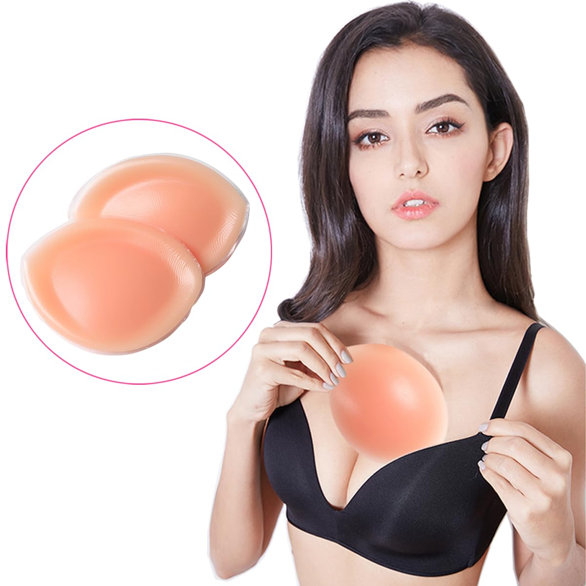 SEEKUP invisible-fit under-bra view demonstrates seamless integration with your natural bust.