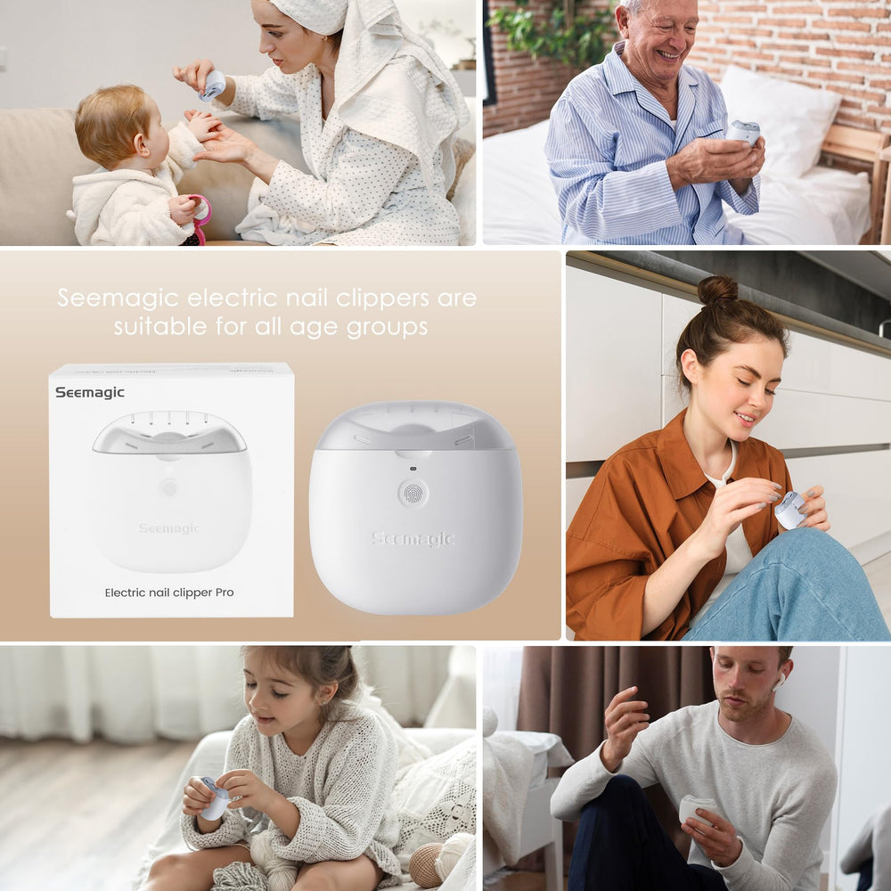 Seemagic electric nail clipper silent motor reduces noise during grooming