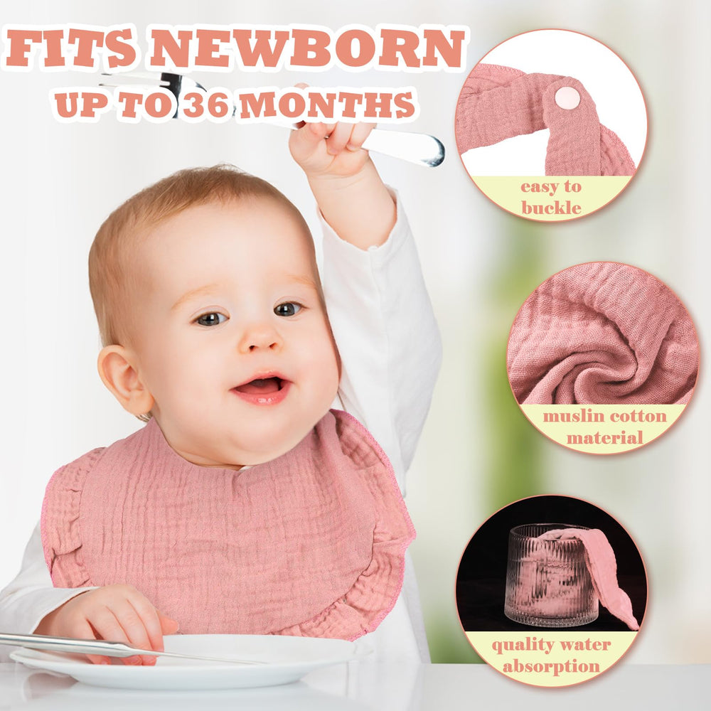 Seematn bibs with absorbent muslin texture keep outfits dry during feeds.