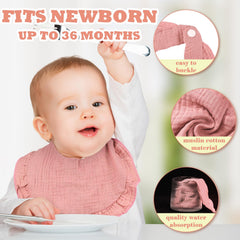 Seematn bibs with absorbent muslin texture keep outfits dry during feeds.