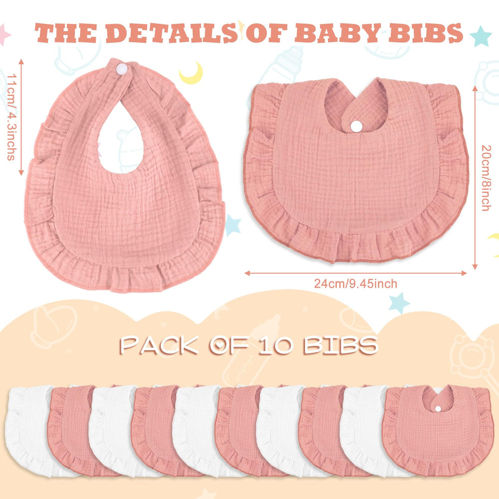 Seematn bibs bandana pink-white lace edge adds outfit appeal while absorbing moisture.