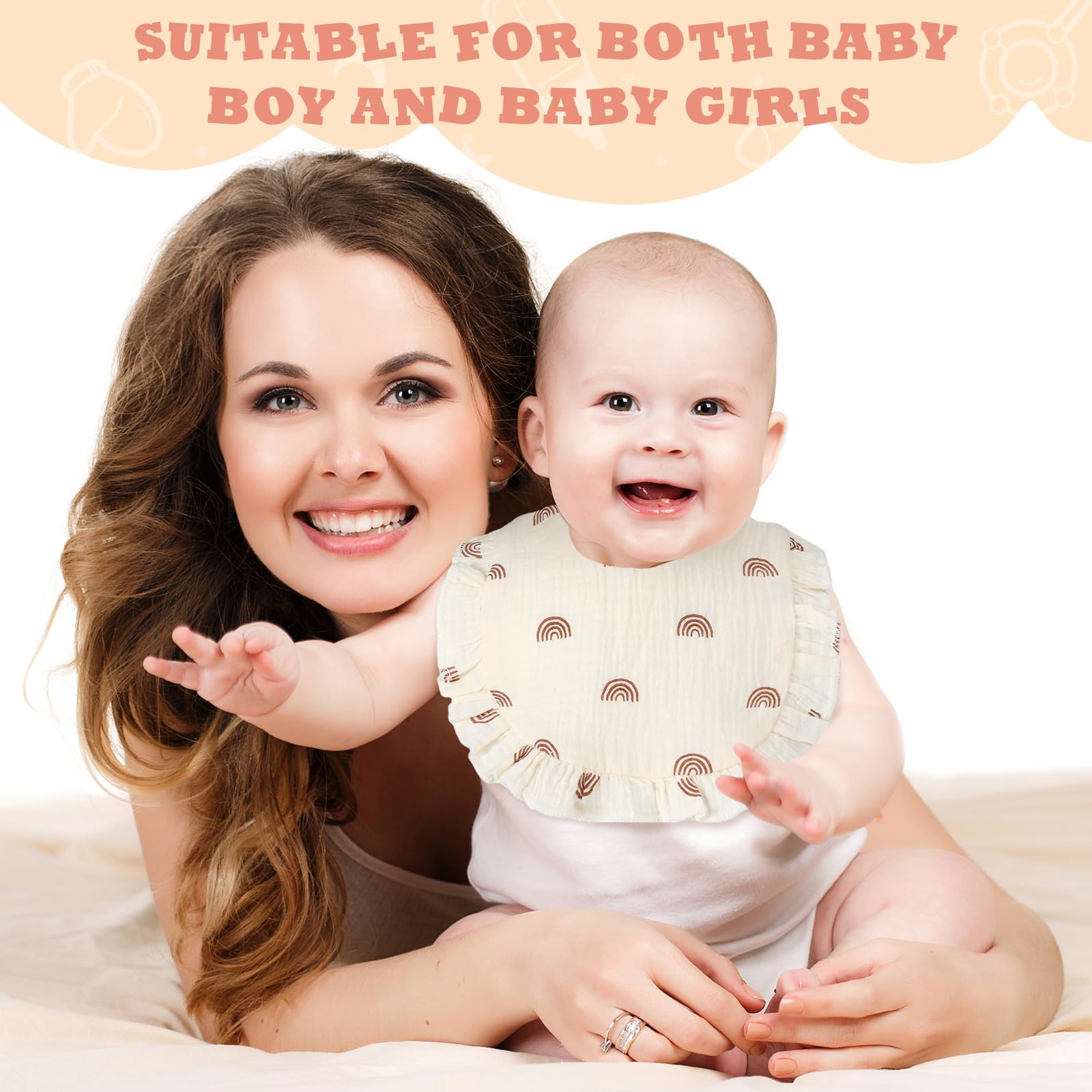 Seematn pastel-color bibs protect outfits on outings and photos