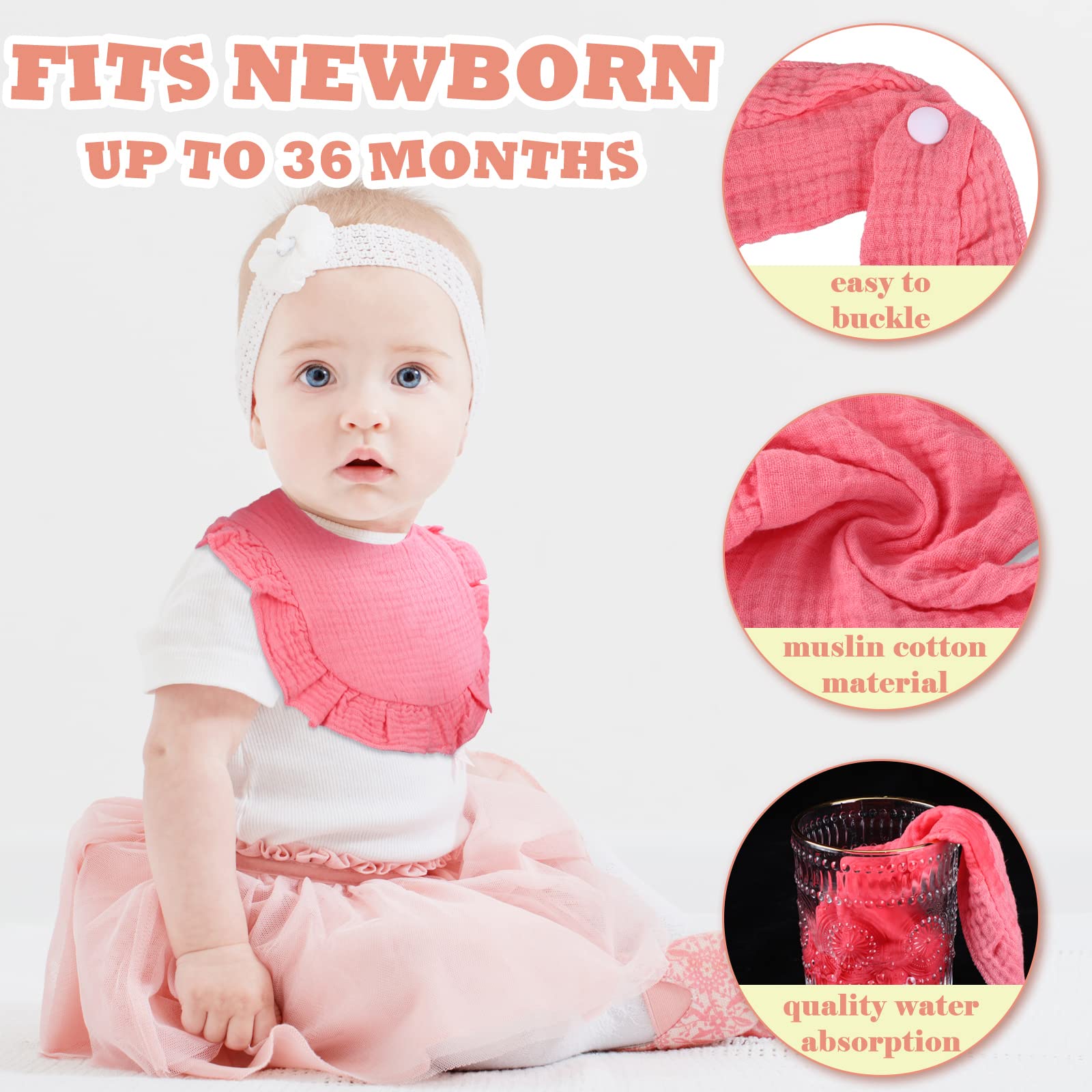 Seematn muslin bibs are soft, breathable, and absorbent for spills