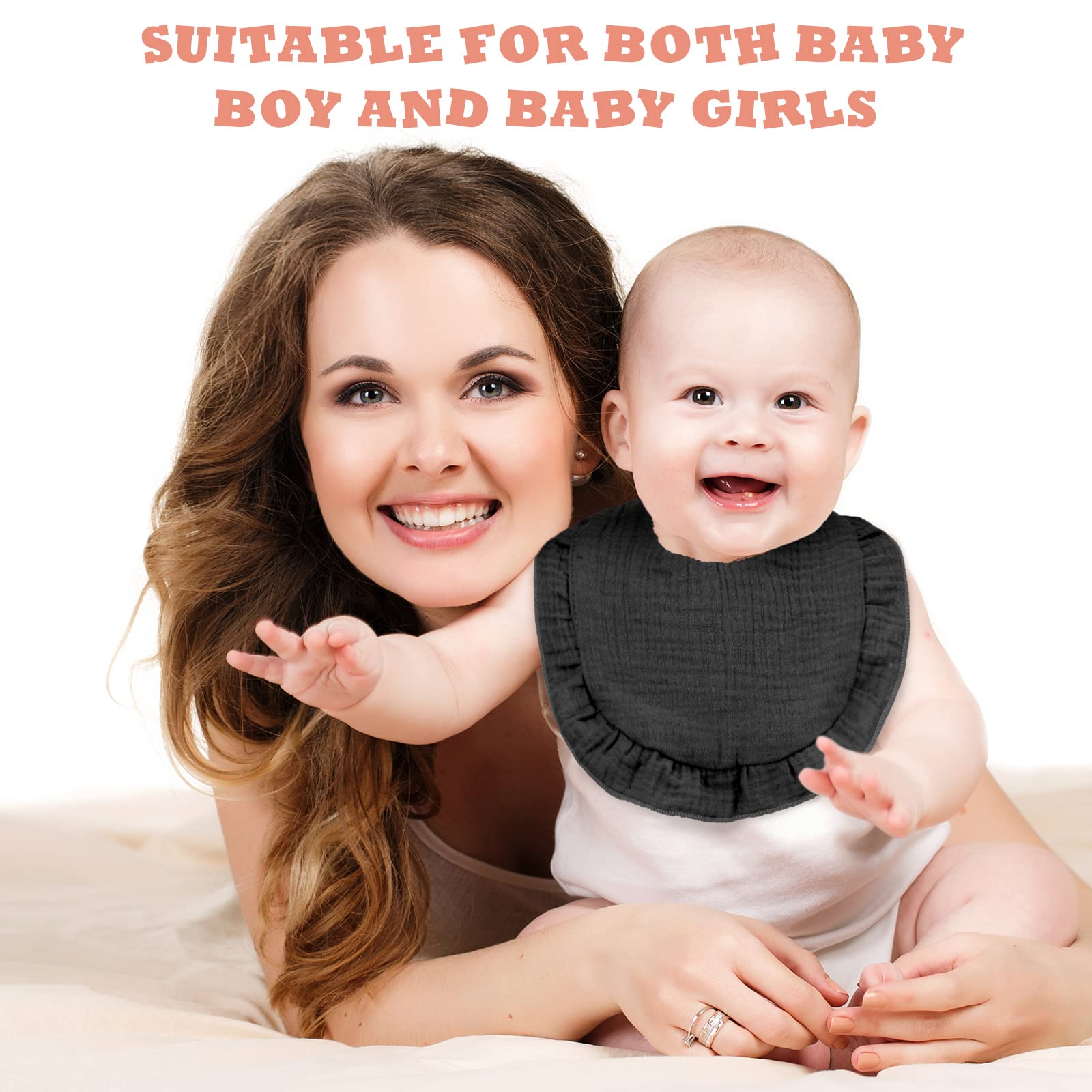 Seematn muslin bibs soft texture; breathable fabric helps keep baby cool during sessions