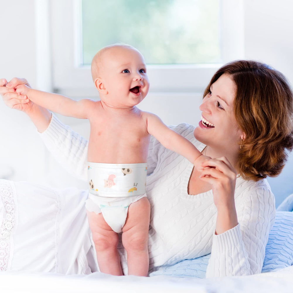 Seematn soft cotton baby belly band closeup highlights gentle touch.