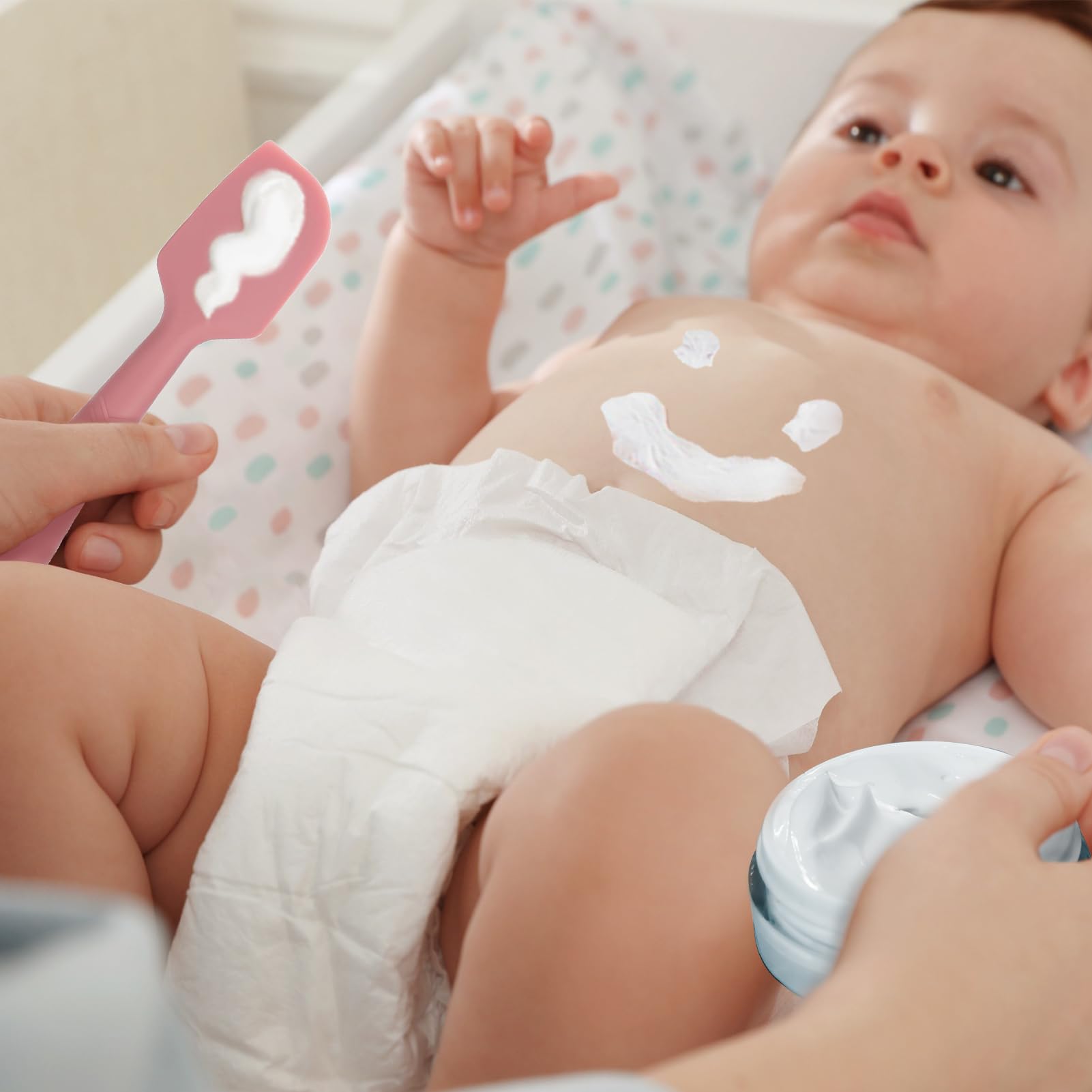Seeway brown diaper cream spatula for newborn care, easy cleaning after use.