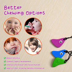 Seeway chew-necklace green close-up highlights dual-texture sides for tactile chew