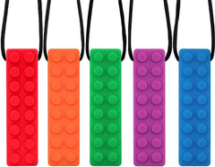 Seeway Chew Necklace Bundle packaging shows five safe silicone pieces for sensory use.