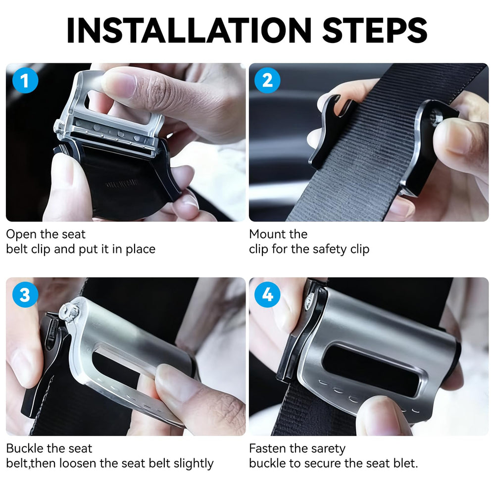 Segrehy seat belt adjuster clip close-up highlighting durable PP material