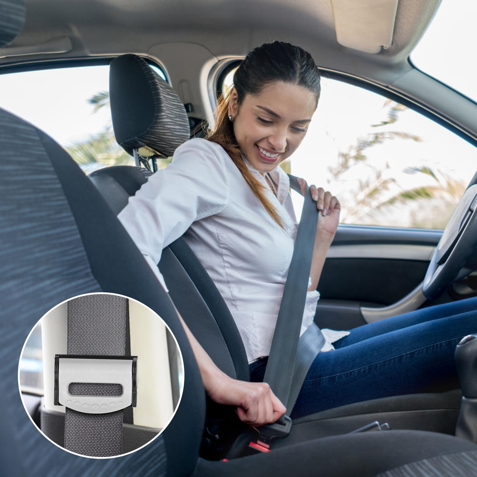 Segrehy seat belt adjuster clip installation step for quick setup