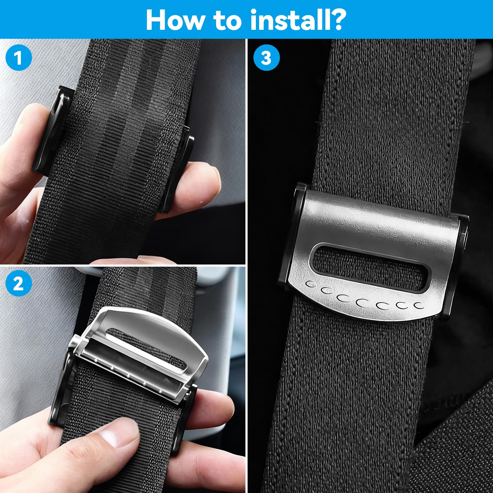 Segrehy seat belt adjuster clip universal-fit compatible with most cars