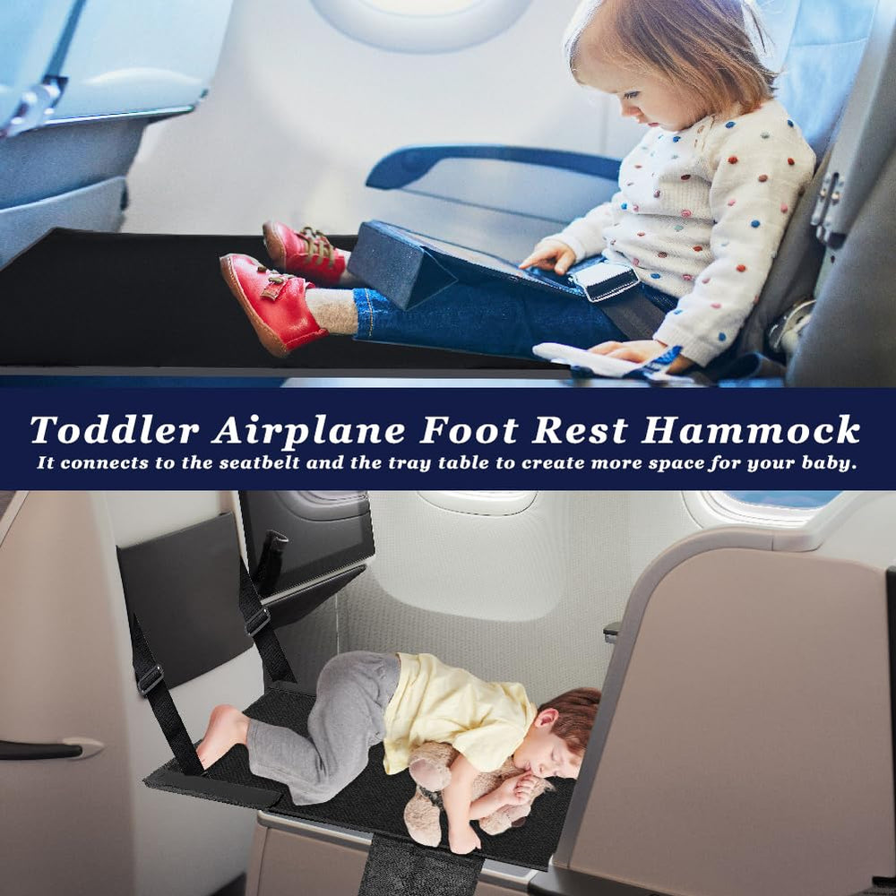SEILETOO adjustable straps secure the footrest for baby during flight.