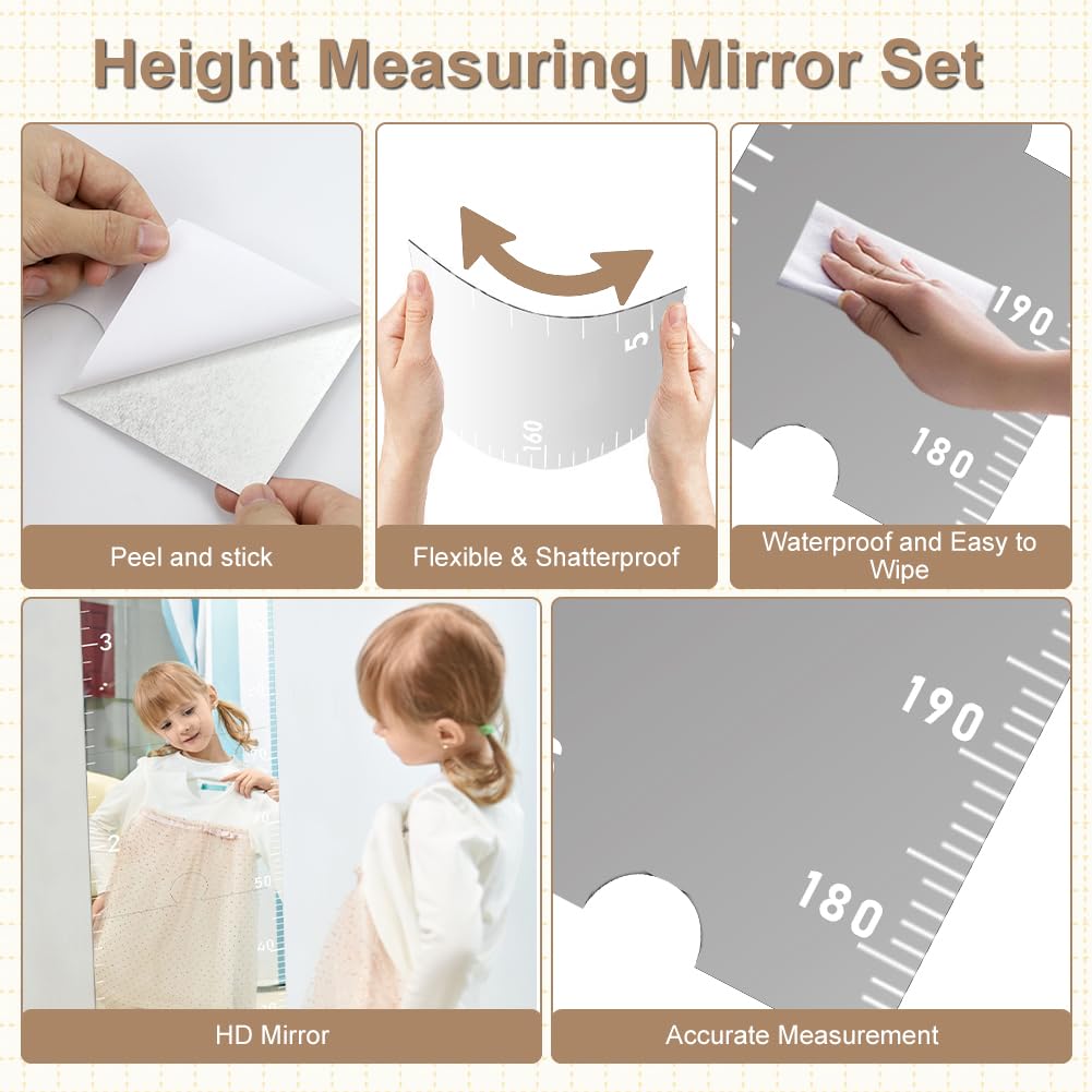 SEILETOO Growth Chart Mirror in a kids room decor context.